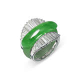 JADEITE SADDLE RING AND DIAMOND JACKET - photo 1