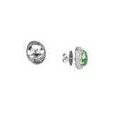 NO RESERVE - TWO PAIRS OF JADEITE AND DIAMOND EARRINGS - photo 3