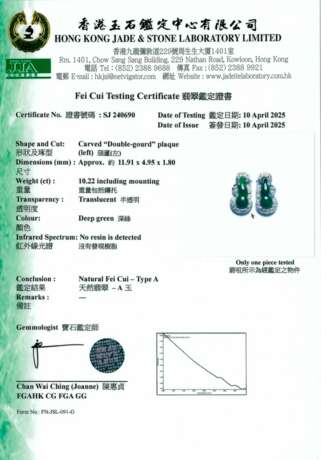 NO RESERVE - TWO PAIRS OF JADEITE AND DIAMOND EARRINGS - photo 7
