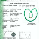 NO RESERVE - JADEITE BEAD NECKLACE; TOGETHER WITH A PAIR OF JADEITE AND DIAMOND EARRINGS - photo 9