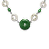 NO RESERVE - SET OF JADEITE AND DIAMOND JEWELLERY - фото 9