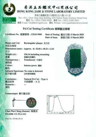 NO RESERVE - JADEITE AND DIAMOND BROOCH - Foto 3