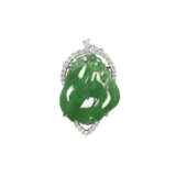 NO RESERVE - JADEITE AND DIAMOND PENDANT - фото 1