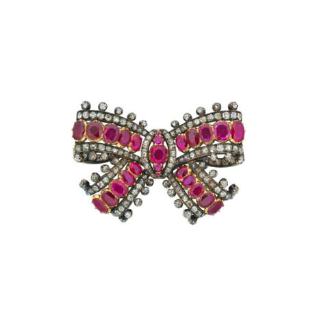 NO RESERVE - RUBY AND DIAMOND BROOCH AND RING - photo 2