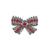 NO RESERVE - RUBY AND DIAMOND BROOCH AND RING - photo 2