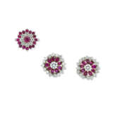 NO RESERVE - GRAFF RUBY AND DIAMOND EARRINGS; TOGEHTER WITH A RUBY AND DIAMOND RING - photo 1