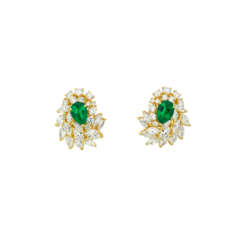EMERALD AND DIAMOND EARRINGS