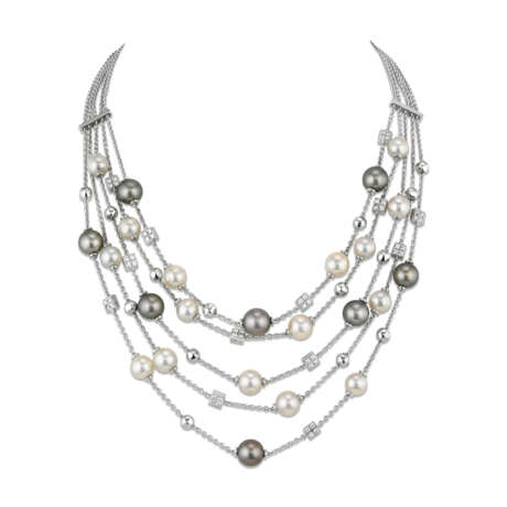 BULGARI PEARL AND DIAMOND NECKLACE - photo 3