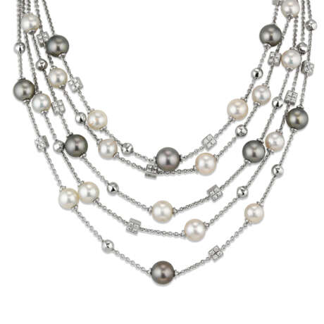 BULGARI PEARL AND DIAMOND NECKLACE - photo 4