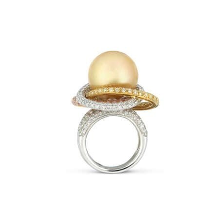 NO RESERVE - PEARL, DIAMOND AND SAPPHIRE NECKLACE AND RING - photo 3