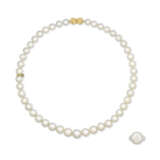 NO RESERVE - MIKIMOTO PEARL NECKLACE; TOGETHER WITH A PEARL AND DIAMOND RING - photo 1