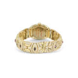 CARTIER DIAMOND, TOURMALINE AND GOLD 'BAIGNOIRE' WRISTWATCH/ BRACELET - photo 3
