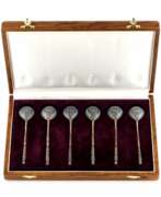 Silver 88. A set of Grachev`s teaspoons in their own case. 