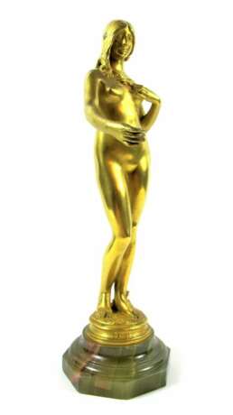 Antonin Carl&egrave;s (1851-1919) &ldquo;Youth&rdquo; Gilt Bronze Sculpture Bronze onyx Art Nouveau Late 19th century - photo 6