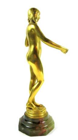 Antonin Carl&egrave;s (1851-1919) &ldquo;Youth&rdquo; Gilt Bronze Sculpture Bronze onyx Art Nouveau Late 19th century - photo 8
