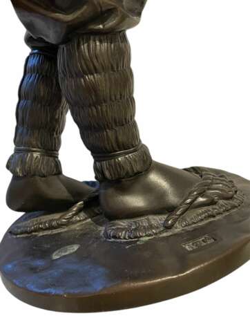Bronze figure representing Kinjiro Ninomiya Sontoku Japan early-20th century signed. Bronze realism Early 20th century - photo 6
