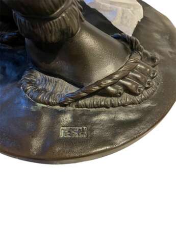 Bronze figure representing Kinjiro Ninomiya Sontoku Japan early-20th century signed. Bronze realism Early 20th century - photo 7