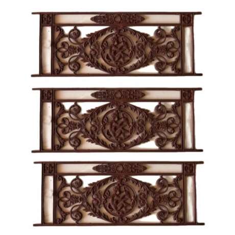 Three cast-iron balcony gratings Cast iron Empire 20th century - photo 1