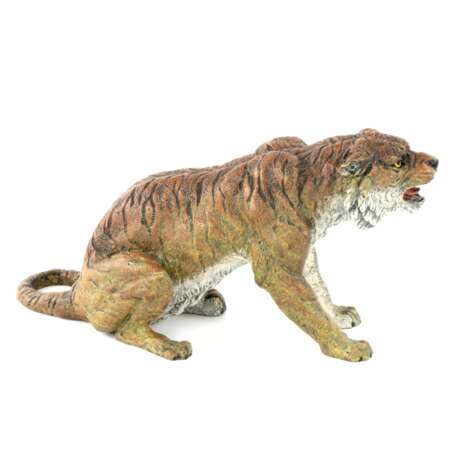 Bronze viennois peint Tigre. painting Early 20th century - Foto 3