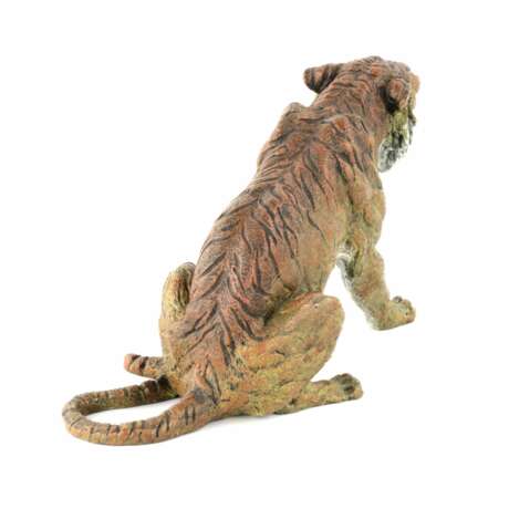 Bronze viennois peint Tigre. painting Early 20th century - Foto 4
