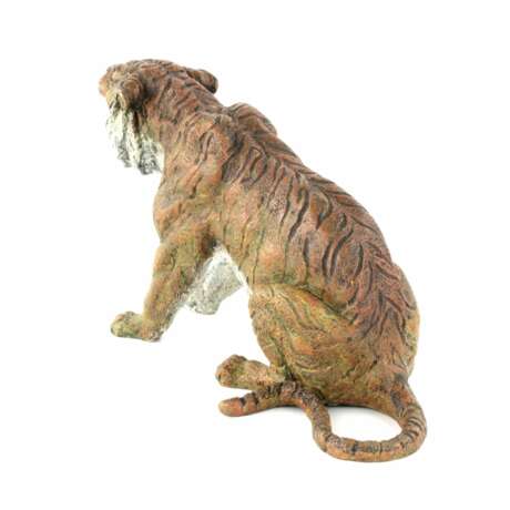 Bronze viennois peint Tigre. painting Early 20th century - Foto 5