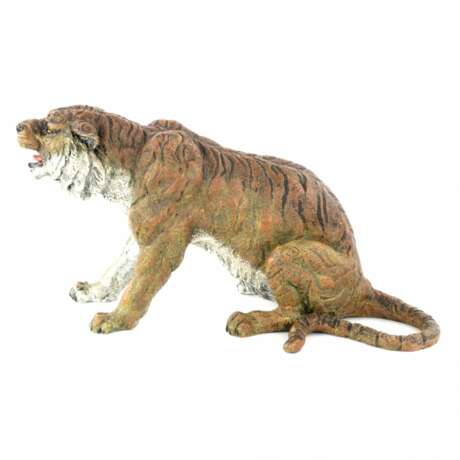 Bronze viennois peint Tigre. painting Early 20th century - Foto 6