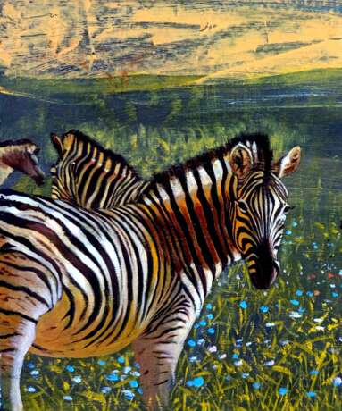 Golden lakes of Africa. Oil On Hardboard decorative Landscape painting Ukraine 2025 - photo 2