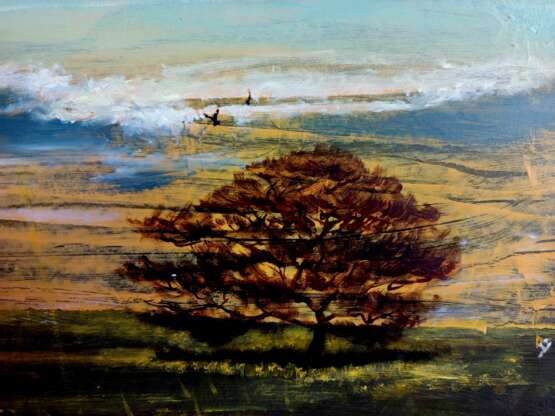 Golden lakes of Africa. Oil On Hardboard decorative Landscape painting Ukraine 2025 - photo 4