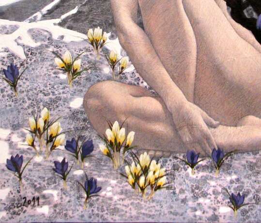 She brought spring to the mountains Canvas oil 21th century - photo 2