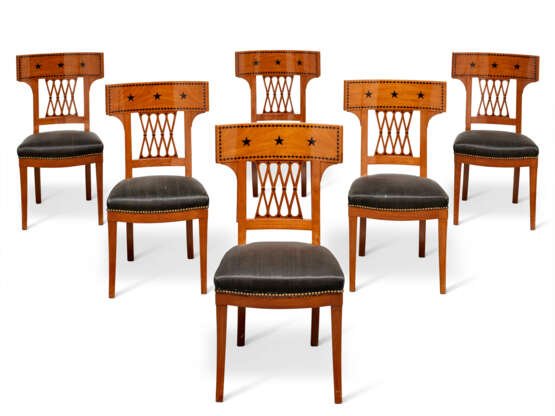 SUITE DE SIX CHAISES D`&#201;POQUE CONSULAT - Foto 1