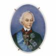 Porcelain medallion with a portrait of A.V. Suvorov. Russia. 19th century - One click purchase