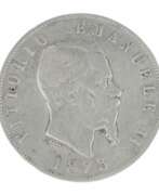 Produktkatalog. Pi&egrave;ce d&amp;39;argent de cinq lires. Italie 1873. 