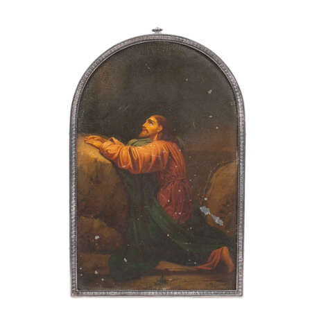 Икона «Моление о чаше» в серебряной раме - фото 1