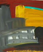 Gouache. Karl Horst Hödicke. Studentenwohnheim Bellevue, Bibliothek und Pappel