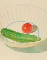 Bernhard Dörries. Stillleben mit Gurke und Tomate