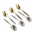 Six gilded, silver, dessert spoons with a niello pattern. USSR. 1960-80s - One click purchase