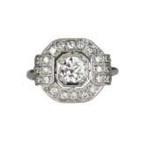 Bague en platine et diamants d`&eacute;poque Art D&eacute;co. Diamants 20th century - photo 3