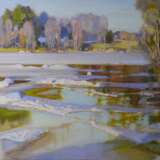 Landscape painting The arrival of summer Canvas oil 21th century - photo 1