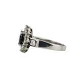 18k gold ring with diamonds and natural sapphire. Diamonds 21th century - photo 4