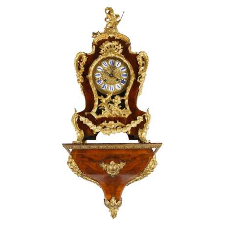 Horloge murale avec console style rococo. 19&egrave;me si&egrave;cle. Bronze Rococo 19th century - Foto 2