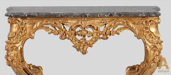 Console rococo. Fin du 19&egrave;me si&egrave;cle. Wood & gilded stucco Rococo Late 19th century - photo 2