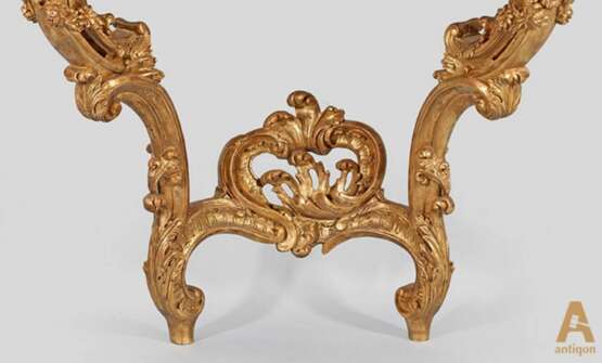 Console rococo. Fin du 19&egrave;me si&egrave;cle. Wood & gilded stucco Rococo Late 19th century - photo 3