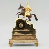 Mantel clock Cavalryman Gold metal Empire 19th century - photo 4