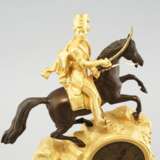 Mantel clock Cavalryman Gold metal Empire 19th century - photo 7