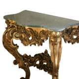 Wooden gilded console of the 19th century. Marble Rococo 19th century - photo 6