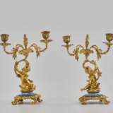 Mantel clock Allegories of Painting of gilded bronze 1920 Hand Painted Neorococo At the turn of 19th -20th century - photo 3