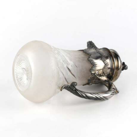 Silver water jug with engraved glass. Silver 925 Eclecticism 19th century - photo 9
