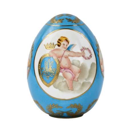 Large porcelain Easter egg. Porcelain Hand Painted Gilding Neo-baroque 20th century - photo 1