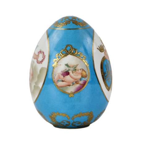 Large porcelain Easter egg. Porcelain Hand Painted Gilding Neo-baroque 20th century - photo 3