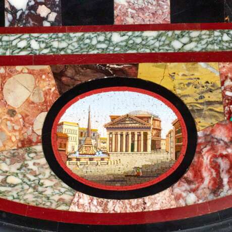 An impressive chess table with precious Roman mosaics on carved legs. Wood Eclecticism 19th century - photo 8